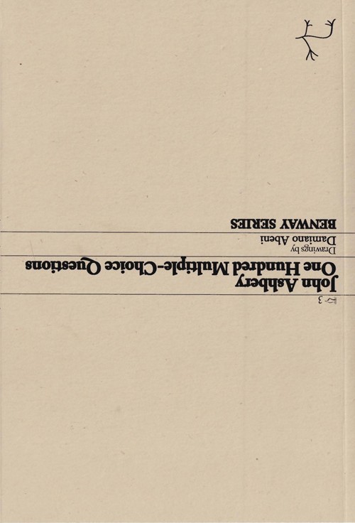 John Ashbery, One Hundred Multiple-Choice Questions, Cover, Benway Series 3